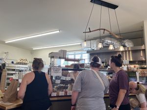 The photo doesn’t do the light fixture justice   at Gemini Cafe & Bakery in Bethel