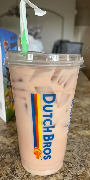 My favorite- SF Reese’s latte with White Coffee and Oat Milk!   at Dutch Bros Coffee in Parker