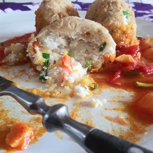 Loaded Yam Balls at Emperor Ital Joint in Cape Coast