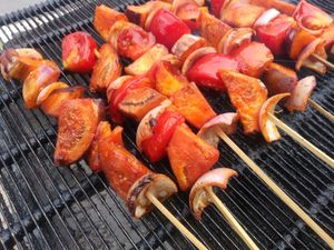 Grilled Garden Egg Kebobs at Emperor Ital Joint in Cape Coast