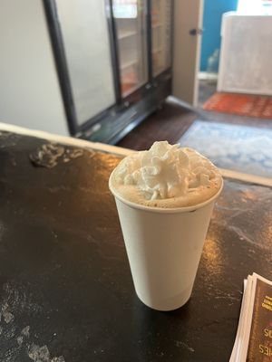 Peppermint mocha with vegan whipped cream   at Charlotte Street Coffee Company in Pottstown