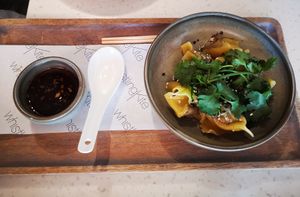 Mushroom XO Dumplings at Whistling Kite in Secret Harbour