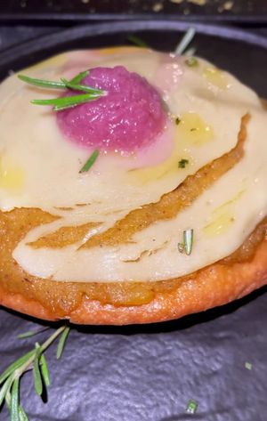 Pizzetta catanese con patate e cipolla at L'Evoluzione Pizza in Catania