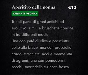 Menu aperitivo veg at L'Evoluzione Pizza in Catania