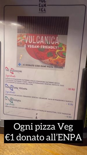 Menu pizze veg at Vulcanica Pizzeria in Acireale