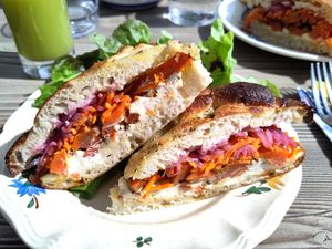 Foccacia sandwich at Matsa Caffè in Bordeaux