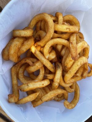 Curly fries  at TJ's Tiki Bar in Marathon