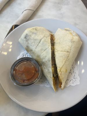 Vegan Breakfast Burrito   at FeelLove Coffee at Snow Canyon in Ivins