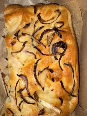 Onion focaccia 🤍🌱  at Bolivar Bread Bakery in Harpers Ferry