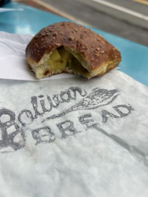 Pretzel samosa  at Bolivar Bread Bakery in Harpers Ferry