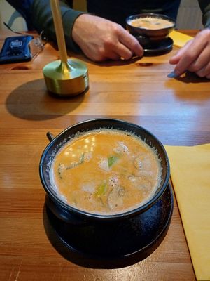 TomKha Soup with mushrooms at AnTee Vegan in Hamburg