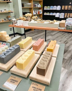 Soaps to cut. at BYOC Co. in Plymouth
