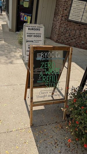 Outdoor sign. at BYOC Co. in Plymouth