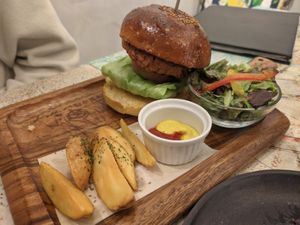 Teriyaki burger at Tomoyasu Seisakusyo and Hamburger - 友安製作所とハンバーガー in Fukuoka