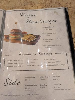 Menu at Tomoyasu Seisakusyo and Hamburger - 友安製作所とハンバーガー in Fukuoka
