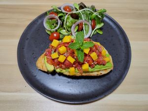 Mango Salsa + Avocado ( by seasonal ) at Sunflower Smoothies and Coffee in Chiang Mai