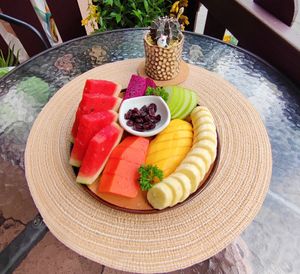 Mixed fruit plate by seasonal. at Sunflower Smoothies and Coffee in Chiang Mai