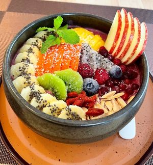 Berries refresher smoothie bowl. at Sunflower Smoothies and Coffee in Chiang Mai