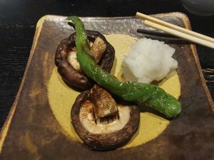 Mushrooms at Ginza Sanada Six in Tokyo