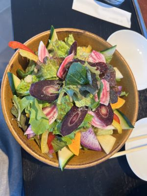 Salad with apple dressing  at Ginza Sanada Six in Tokyo