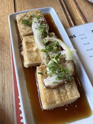 Agedashi Tofu vegan option   at Harajuku Gyoza in Sydney