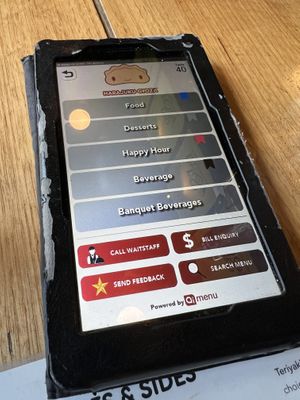 You order via tablet   at Harajuku Gyoza in Sydney