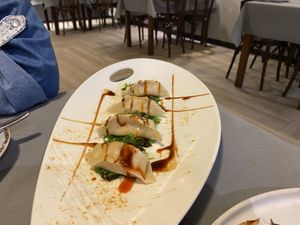 Gyosas, one of my favorites   at Restaurante Rústico  in Castellon De La Plana