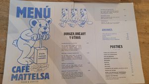 Menu as of July 2025 at Cafė Mattelsa in Medellin