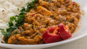 Krämig kikärtsröra med ris och kokosnötsyogurt  at Aida's Zone in Stockholm