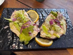 Vegan toast skagan  at Aida's Zone in Stockholm