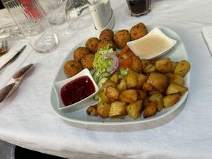 The vegan ‘meat balls’- excellent  at Aida's Zone in Stockholm