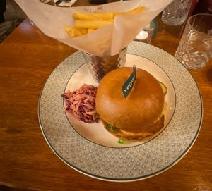 Vegan cheeseburgerr  at The Cosy Club in Chester