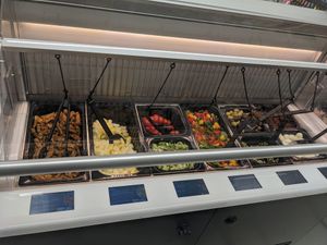 Over 80% of options in this per-kilo salad bar are clearly marked vegan. We went 3x during our stay in the city, which is difficult for vegans. at Picadeli at Intermarché in Reims
