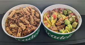 Two selections from the vegan options at Picadeli at Intermarché in Reims