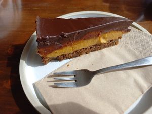 Peanut butter & choc slice at Union Yoga + Cafe in Ramsgate