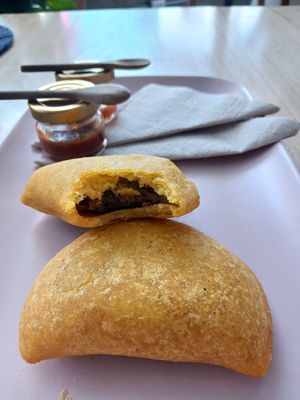 Empanada papa at Valiente Café in Bogota
