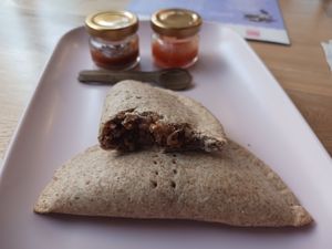 Empanadas with quinoa at Valiente Café in Bogota