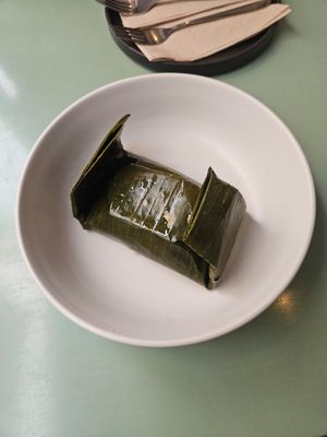 tamal at Valiente Café in Bogota