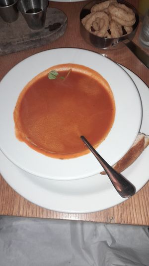 Red pepper and tomato soup at The Cambrian Inn in Harverfordwest