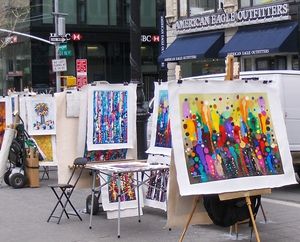 Art for sale in Union Square, NYC at NYC Vegan Vacations in New York City