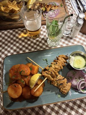 Vegan souvlaki with Greek style potatoes   at Taverna Athene in Berlin