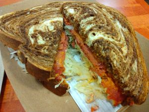 Vegan Reuben Sandwich (uses vegan corned beef deli slices) at Zen Deli in Fort Myers