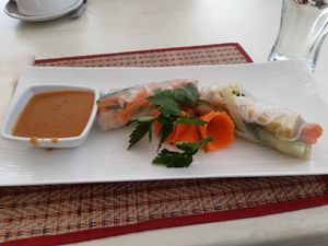 Summer rolls (with tofu) and peanut sauce at Mai Thai in Viernheim