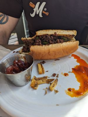 Philly cheese steak (minus the cheese) with impossible beef at JenChan's in Atlanta
