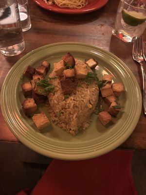 vegan fried rice with tofu. they also had impossible pork #Veganuary at JenChan's in Atlanta