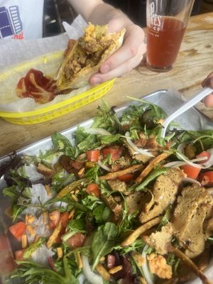 Crunch wrap and seitan saladfro  at Ruggers Pub in Pittsburgh