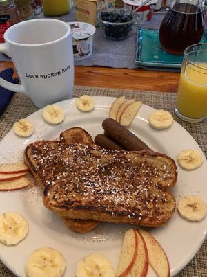 French toast breakfast  at The Homestead Guesthouse in Saugerties