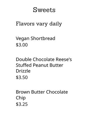 Menu  at Starch in Watertown