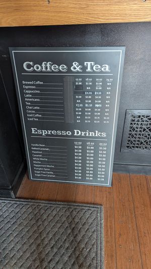 Drink menu at Starch in Watertown