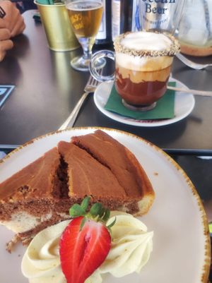 Bizcocho with mokacchino at Panier Coffee & Brunch in Tenerife